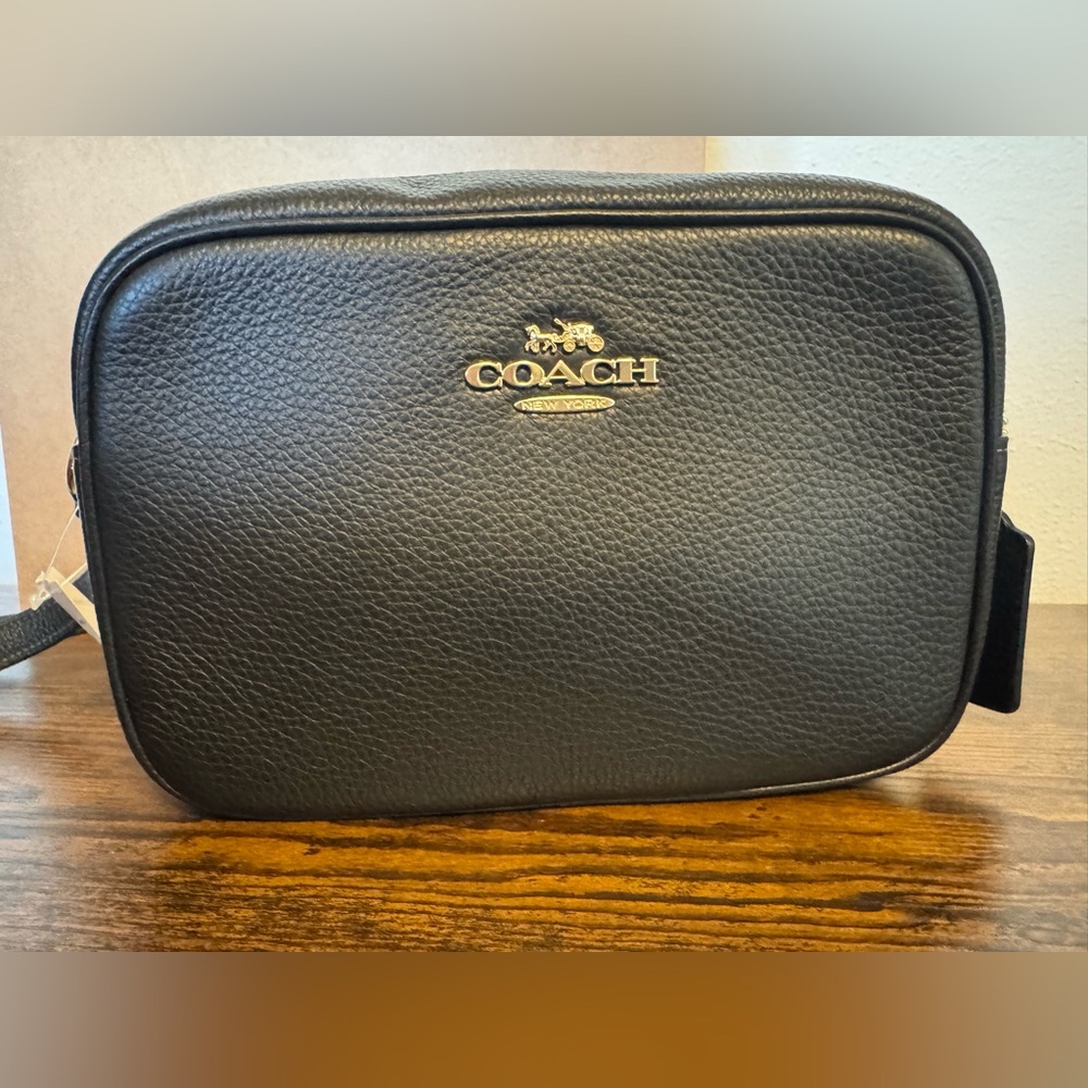 NWT Coach Jamie Black Leather Camera Crossbody bag - Picture 2 of 11